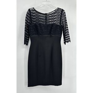 vintage 80s MARIE ST CLAIRE dress cocktail lace party 3/4 sleeve black 10